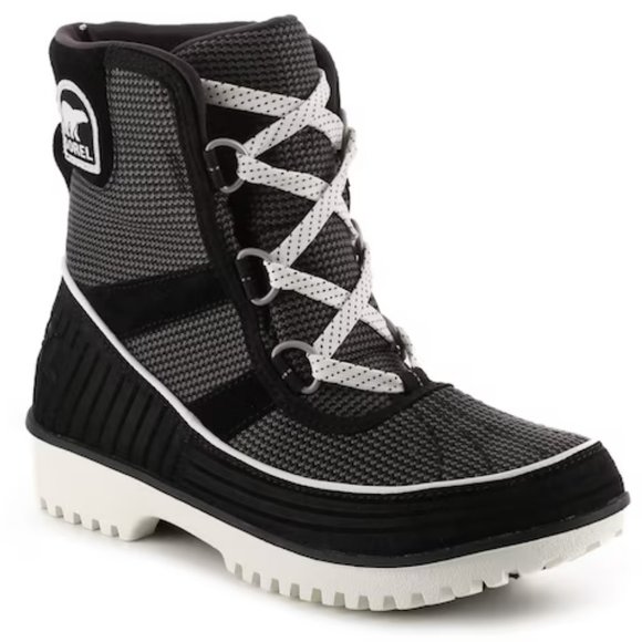 Sorel Tivoli II Go Waterproof  Lace Up Boots Black/Sea Salt - Picture 1 of 9